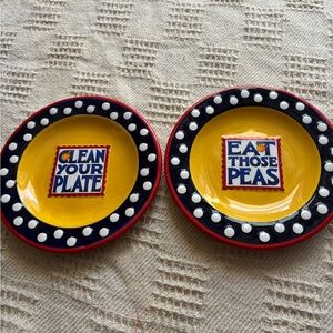 Set of 2 Mary Engelbreit Queen of the Kitchen- Mind Your Manners Salad Plates